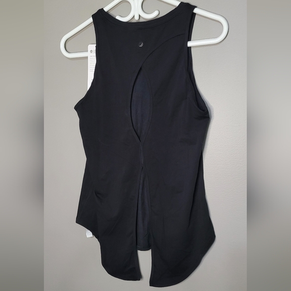 CRZ Yoga Pima Cotton Split Back Black Sleeveless Tank Top NWT XS - Picture 7 of 8